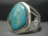 136 Grams Vintage Navajo Deep Blue Turquoise Sterling Native American Jewelry Silver Bracelet Old Pawn-Nativo Arts