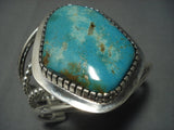 136 Grams Vintage Navajo Deep Blue Turquoise Sterling Native American Jewelry Silver Bracelet Old Pawn-Nativo Arts
