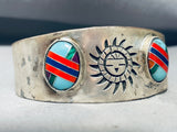 Beautiful Intricate Vintage Southwestern Sterling Silver Inlay Bracelet-Nativo Arts