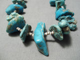 Stunning Vintage Native American Navajo Royston Turquoise Sterling Silver Necklace-Nativo Arts