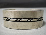 Thick Heavy Vintage Native American Navajo 100 Gram Sterling Silver Coiled Bracelet Old-Nativo Arts