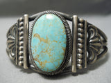 Opulent Vintage Native American Navajo Carico Lake Turquoise Sterling Silver Bracelet-Nativo Arts