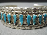 Amazing Vintage Native American Navajo Blue Diamond Turquoise Sterling Silver Bracelet-Nativo Arts
