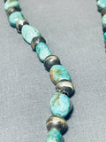 Astounding Vintage Native American Navajo Royston Turquoise Sterling Silver Necklace-Nativo Arts
