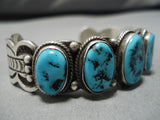 Amazing Vintage Zuni Native American Bead Sterling Silver Turquoise Bracelet-Nativo Arts