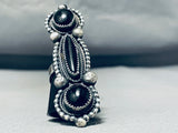 One Of A Kind Native American Navajo Black Onyx Sterling Silver Ring-Nativo Arts