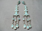 Exquisite Vintage Native American Zuni Royston Turquoise Sterling Silver Earrings-Nativo Arts