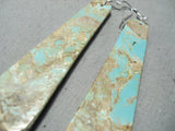 Native American Unbelievable Santo Domingo Royston Turquoise Sterling Silver Earrings-Nativo Arts