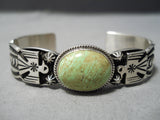 Important Vintage Native American Navajo Gaspeite Cadman Sterling Silver Bird Bracelet-Nativo Arts