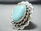 Amazing San Felipe 8 Turquoise Sterling Silver Ring Native American-Nativo Arts