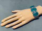 Native American Incredible Vintage Navajo Apache Turquoise Sterling Silver Bracelet-Nativo Arts