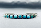 Elegant Vintage Native American Zuni Blue Gem Turquoise Sterling Silver Bracelet-Nativo Arts
