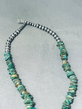 Fabulous Native American Navajo Royston Turquoise Sterling Silver Necklace Signed-Nativo Arts
