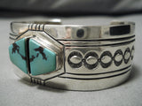 Very Rare!! Vintage Native American Navajo Damale Turquoise Sterling Silver Bracelet Old-Nativo Arts