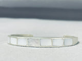 Dazzling Vintage Native American Navajo Mother Of Pearl Sterling Silver Bracelet-Nativo Arts