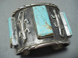Awesome San Felipe Native American 8 Turquoise Sterling Silver Gekkos Bracelet-Nativo Arts