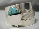Huge Vintage Native American Navajo 3d Turquoise Sterling Silver Bracelet-Nativo Arts