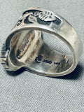 Native American One Of The Best Vintage Inlay 14k Gold Marked Sterling Silver Ring-Nativo Arts