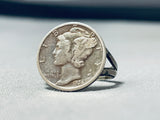 Unique Very Old Vintage Native American Navajo Sterling Silver Dime Ring-Nativo Arts