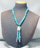 One Of The Most Unique Vintage Native American Navajo Tubule Sterling Silver Turquoise Necklace-Nativo Arts