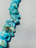 180 Gram Vintage Native American Navajo Chunky Nugget Turquoise Sterling Silver Necklace-Nativo Arts
