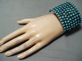 Best Vintage Native American Zuni Turquoise Square Sterling Silver Bracelet-Nativo Arts
