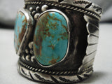 One Of Biggest Best Vintage Native American Navajo Royston Turquoise Sterling Silver Bracelet-Nativo Arts