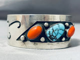 Important Red Mountain Turquoise Vintage Native American Navajo Sterling Silver Bracelet-Nativo Arts
