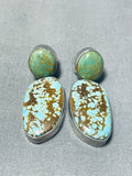 Enchanting Vintage Native American Navajo Royston And 8 Turquoise Sterling Silver Earrings-Nativo Arts