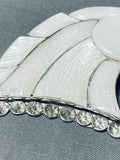 Important Vintage Native American Zuni Mother Of Pearl Sterling Silver Horse Pin-Nativo Arts