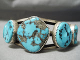 Museum Vintage Native American Navajo Persin Turquoise Sterling Silver Bracelet Old-Nativo Arts