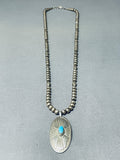 Fabulous Vintage Native American Navajo Sleeping Beauty Turquoise Sterling Silver Necklace-Nativo Arts