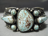 One Of The Best Vintage Native American Navajo #8 Turquoise Sterling Silver Bracelet-Nativo Arts