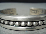 Important Jimmie King Jr Vintage Native American Navajo Thick Sterling Silver Bracelet-Nativo Arts