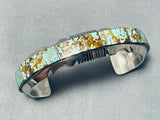 Stunning Native American Navajo #8 Turquoise Mine Sterling Silver Bracelet S. Francis Signed-Nativo Arts