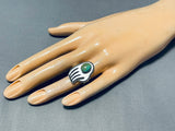 Noteworthy Vintage Native American Navajo Royston Turquoise Sterling Silver Ring Signed-Nativo Arts