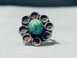 Very Old Vintage Native American Navajo Cerrillos Turquoise Sterling Silver Ring-Nativo Arts