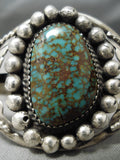 Quality Rare Vintage Native American Navajo Royston Turquoise Sterling Silver Leaf Bracelet Old-Nativo Arts