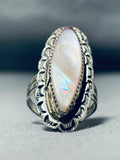 Striking Vintage Native American Navajo Abalone Sterling Silver Ring-Nativo Arts