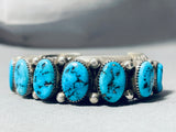Important Heavier Vintage Native American Navajo Turquoise Wil Benally Sterling Silver Bracelet-Nativo Arts