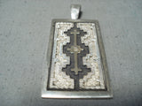 Unique Vintage Native American Navajo Sterling Silver Pendant Signed-Nativo Arts