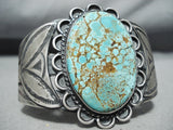 Colossal Early Vintage Native American Navajo #8 Turquoise Sterling Silver Bracelet-Nativo Arts