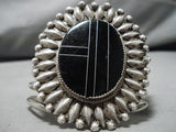 Stunning Vintage Navajo Sterling Silver Native American Inlay Bracelet-Nativo Arts