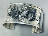 Buzzing Bees Vintage Sterling Silver Bracelet Cuff-Nativo Arts