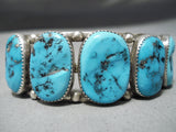 Incredible Vintage Native American Navajo Sleeping Beauty Turquoise Sterling Silver Bracelet Old-Nativo Arts