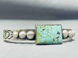 Superb Vintage Native American Navajo Green Spiderweb Turquoise Sterling Silver Bracelet-Nativo Arts
