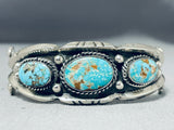 Rare Vintage Native American Navajo Red Mountain Turquoise Sterling Silver Bracelet-Nativo Arts