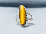 Alluring Native American Navajo Tigers Eye Sterling Silver Ring-Nativo Arts