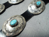 Superb Vintage Native American Navajo Kingman Turquoise Sterling Silver Concho Belt-Nativo Arts