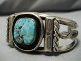 Very Rare Old Deposit Kingman Turquoise Vintage Native American Navajo Sterling Silver Bracelet-Nativo Arts